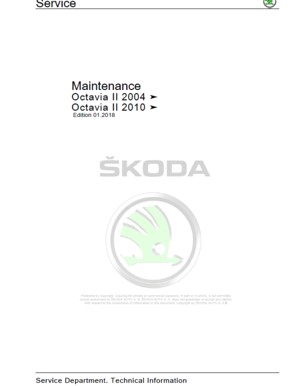 SKODA OCTAVIA II (1Z, 91) Repair Service Manual