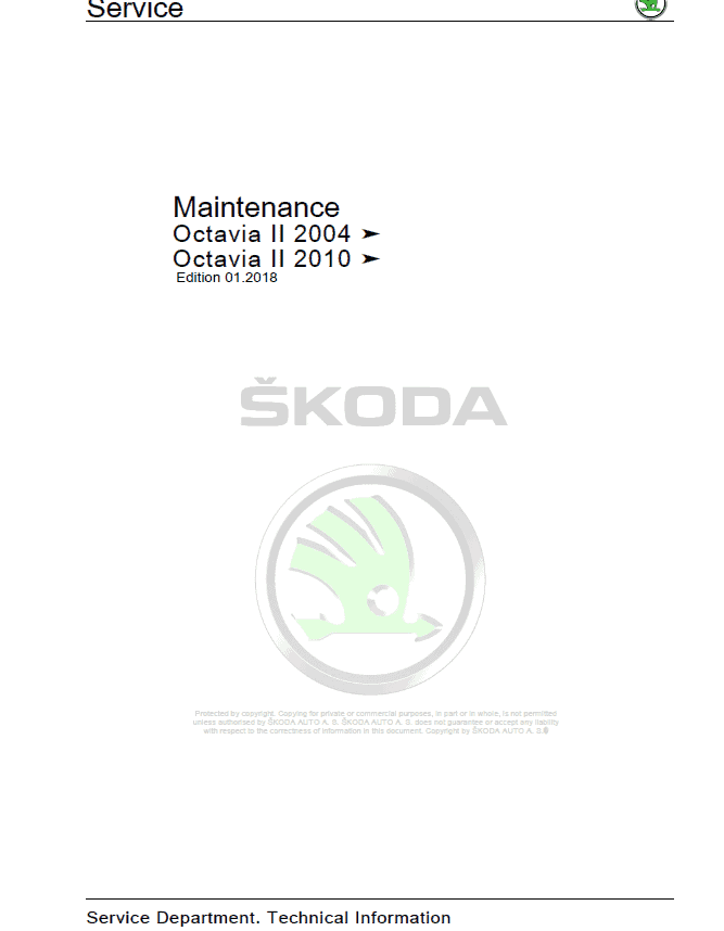 SKODA OCTAVIA II (1Z, 91) Repair Service Manual