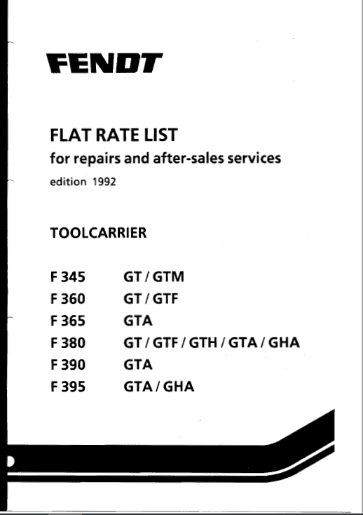 Fendt F345 GT, F345 GTM, F360 GT, F360 GTF, F365 GTA Tractors Operators Manual