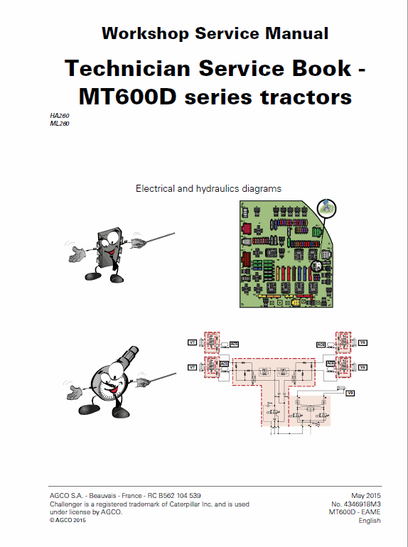 Challenger MT645D, MT655D, MT665D, MT675D, MT685D Tractor Workshop Manual Workshop Guide