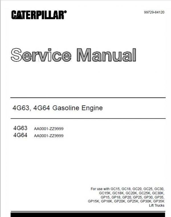 CAT GP15, GP18, GP20, GP25, GP30, GP35 Forklift Lift Truck Service Manual