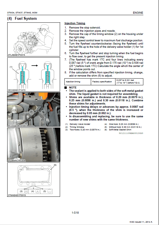 Kubota STW34, STW37, STW40 Tractor Service Manual