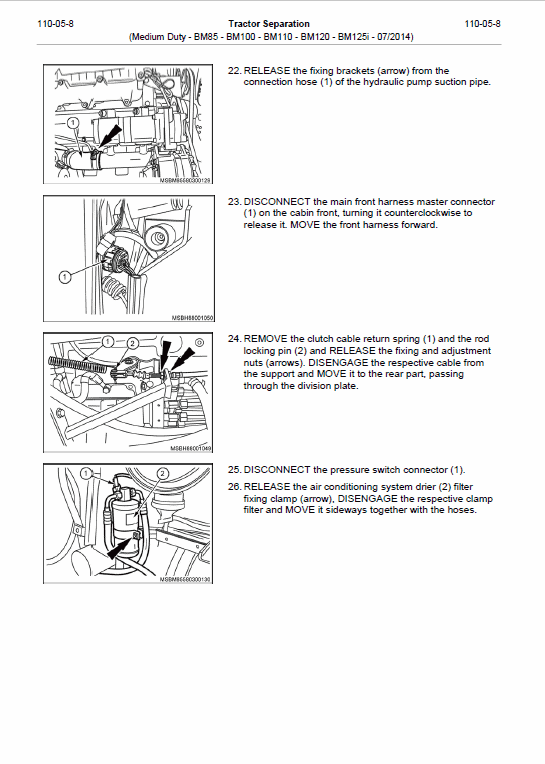 Valtra BM85, BM100, BM110, BM120, BM125i Tractor Service Manual Workshop Guide