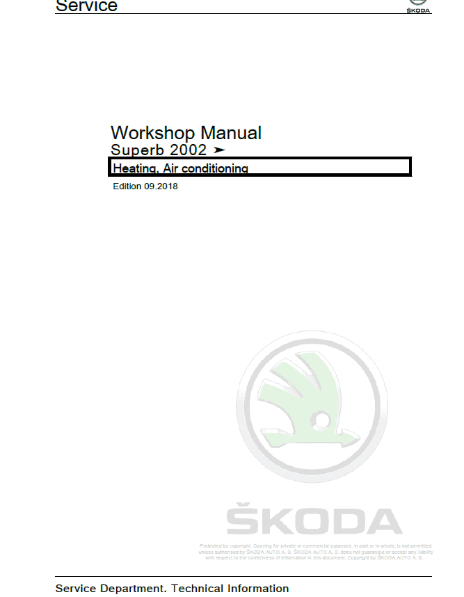 SKODA SUPERB (3U, 3U4) Repair Service Manual