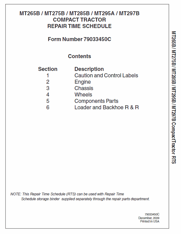 Challenger MT285, MT295 Tractor Service Manual Workshop Guide