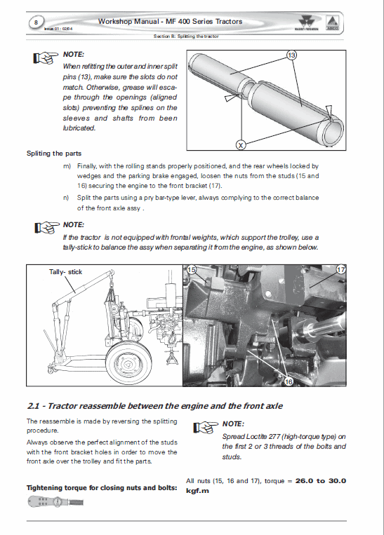 Massey Ferguson 451, 471, 481, 491, 492 Tractor Service Manual Workshop Guide