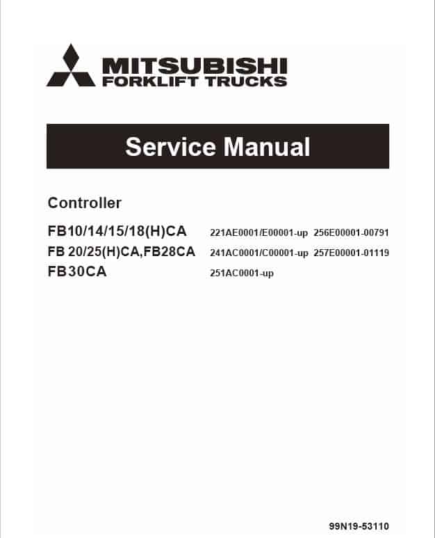 Mitsubishi FB20CA, FB20HCA, FB25CA, FB25HCA Forklift Service Manual