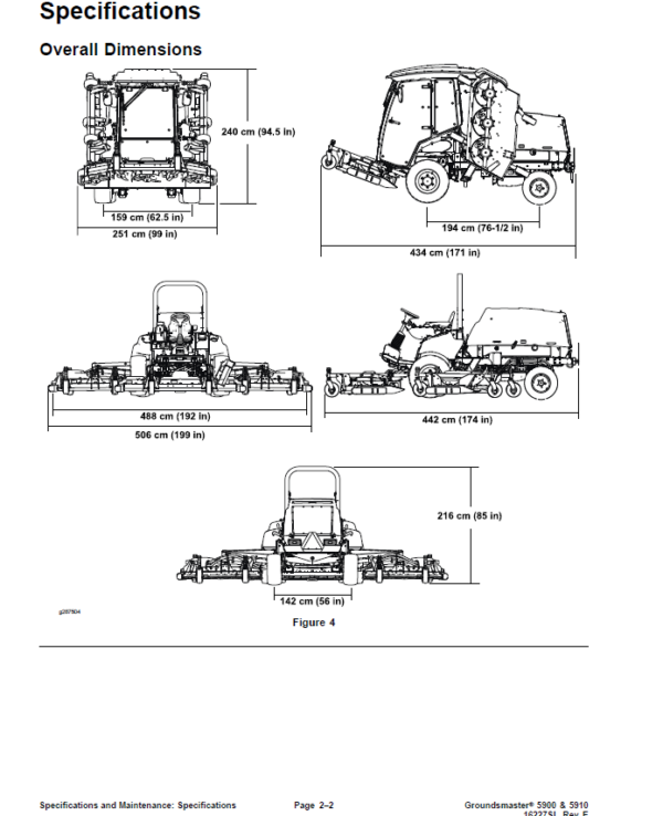Toro Groundsmaster 5900, 5910 (Model 31698, 31600 – Tier 4) Service Repair Manual Workshop Guide