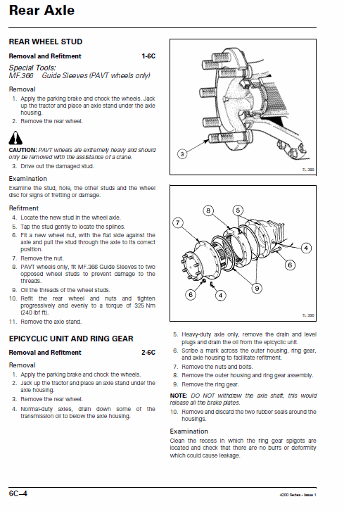 Massey Ferguson 4255, 4260, 4270 Tractor Service Manual Workshop Guide