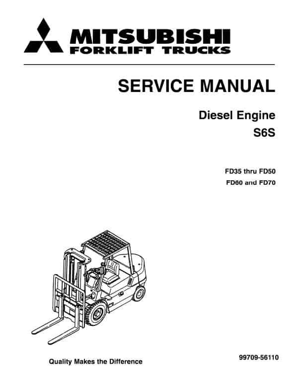 Mitsubishi FD35, FD40, FD45, FD50, FD50C Forklift Service Manual