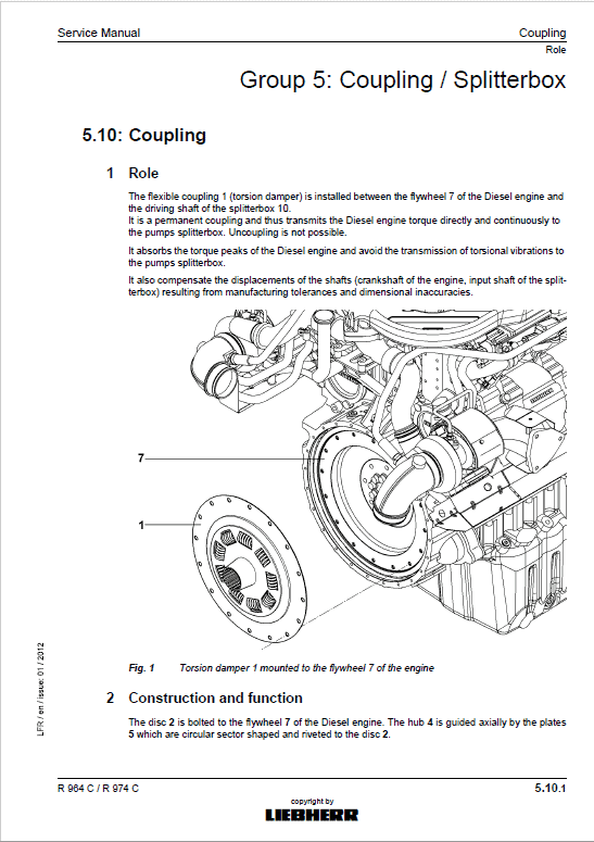 Liebherr R964C, R974C Litronic Hydraulic Excavator Service Manual