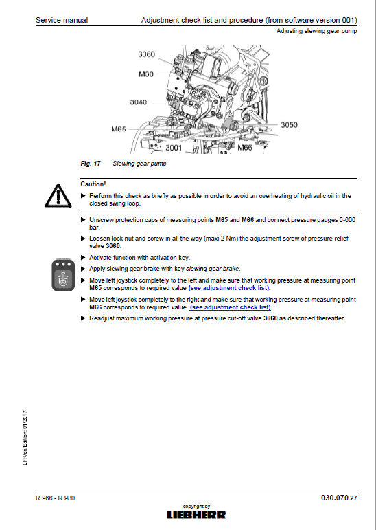 Liebherr R966, R970, R976, R980 Tier 3 Excavator Service Manual