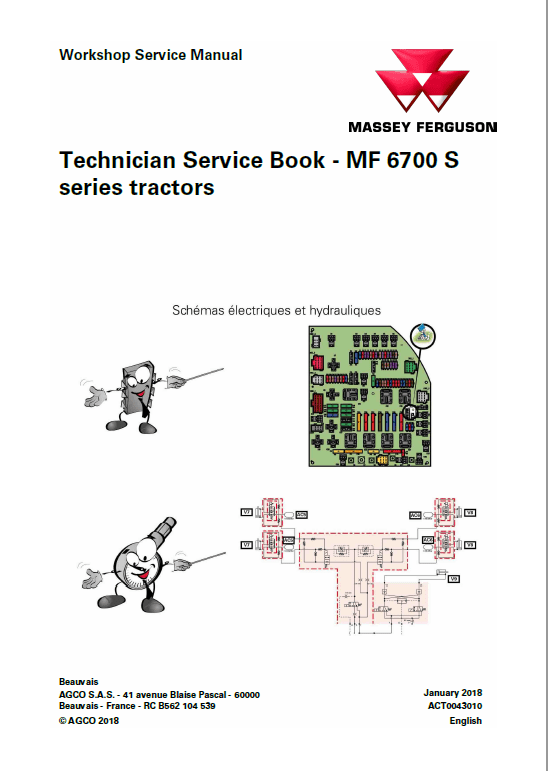 Massey Ferguson 6712S, 6713S, 6714S Tractor Service Manual Workshop Guide