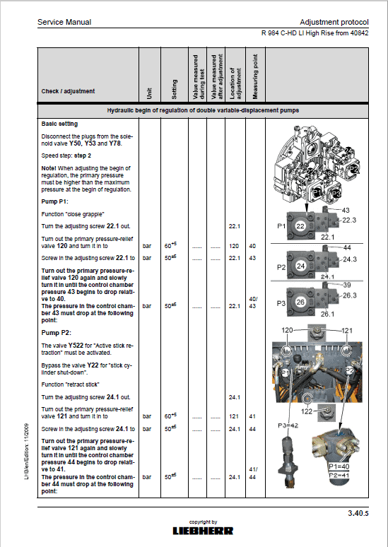 Liebherr R984C Litronic (High Rise & EW) Excavator Service Manual