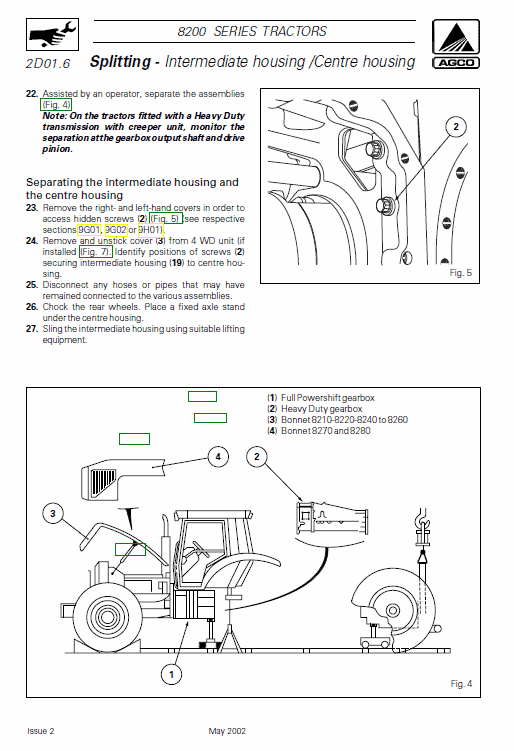 Massey Ferguson 8210, 8220, 8240, 8250 Tractor Service Manual Workshop Guide