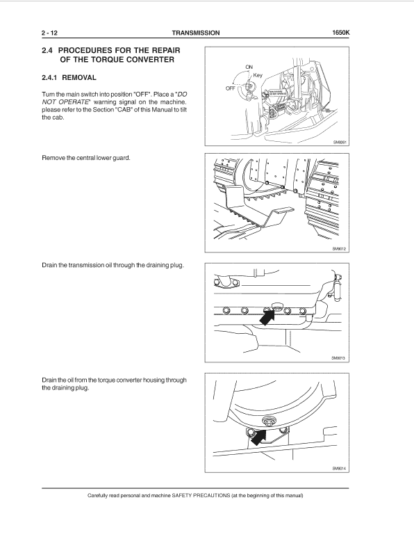 Case 1650K Crawler Dozer Service Manual Workshop Guide