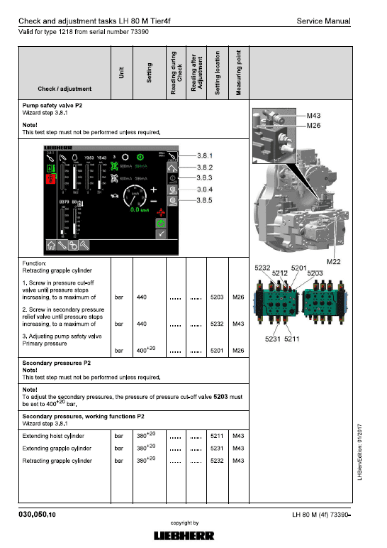 Liebherr LH80C, LH80M Tier 4F Hydraulic Excavator Service Manual