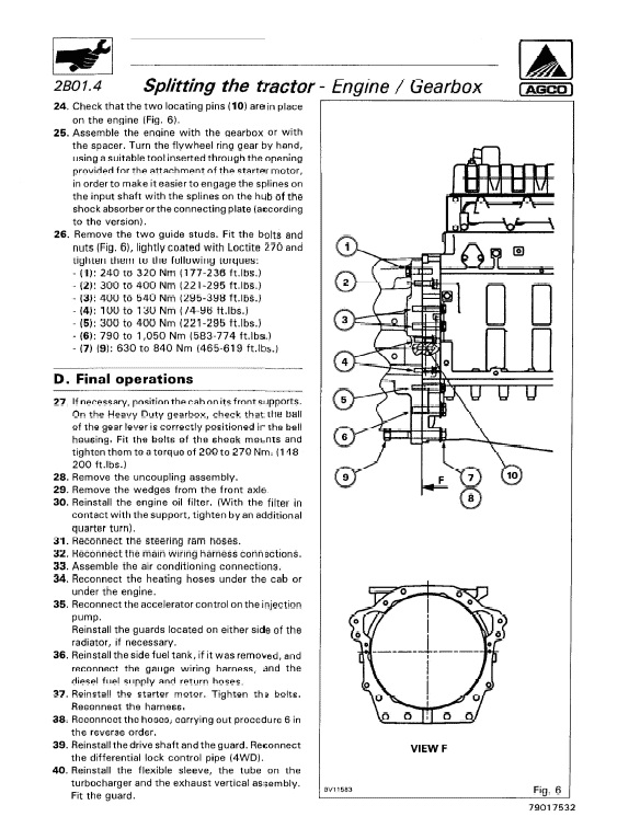 AGCO Allis 9735, 9745 Tractors Service Manual Workshop Guide