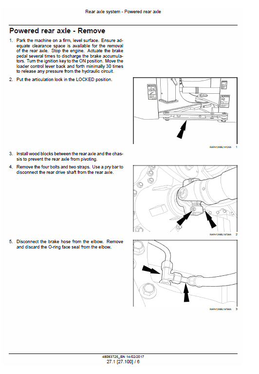 New Holland W110D Tier 4B Wheel Loader Service Manual Workshop Guide