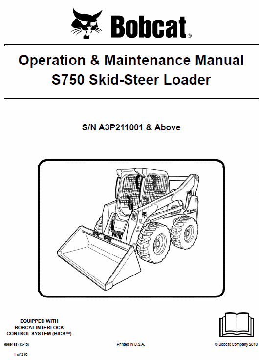 Bobcat S750 Skid-Steer Loader Service Manual Workshop Guide