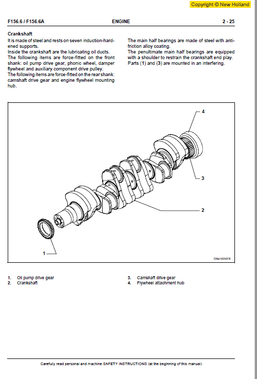New Holland F156.6 and F156.6A Grader Service Manual Workshop Guide