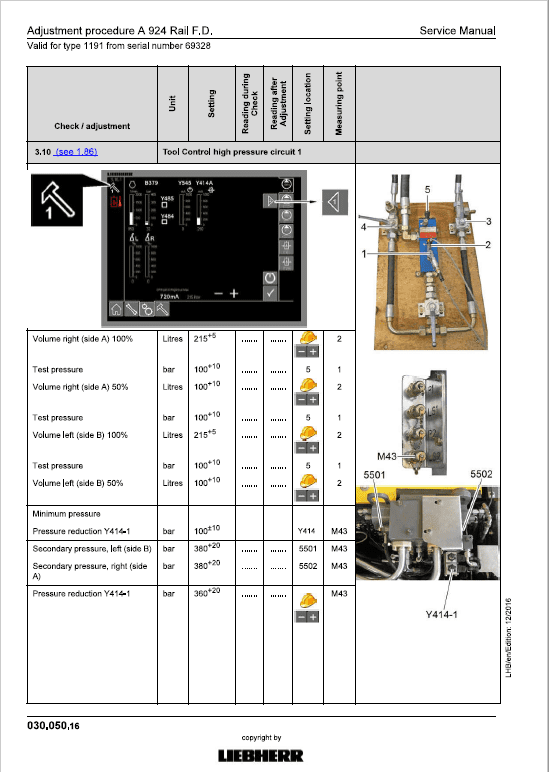 Liebherr A924 Rail Litronic Tier 4i Excavator Service Manual