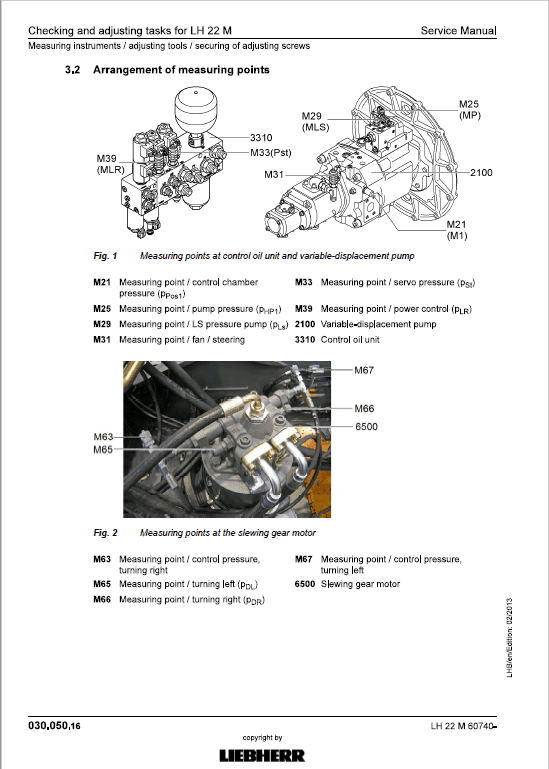 Liebherr LH22C, LH22M, LH24M, LH26M, LH30C, LH30M, LH35M, LH35T Tier 4i Excavator Manual