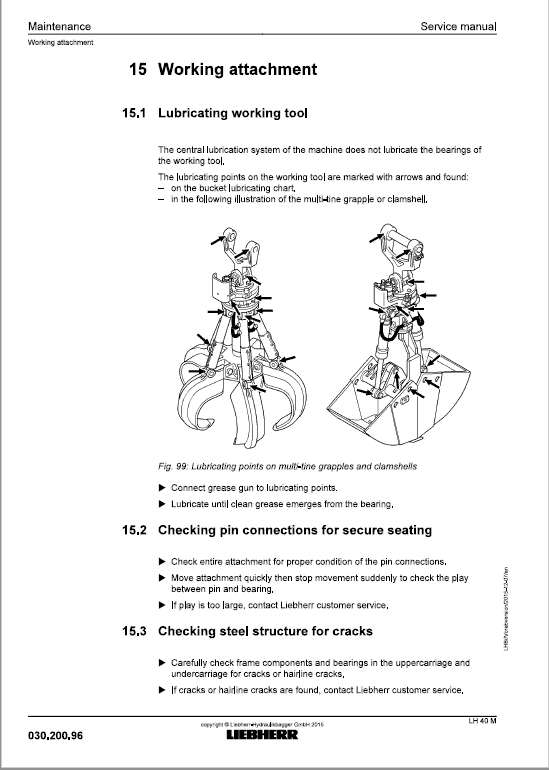 Liebherr LH40M, LH40C, LH50M Timber, LH50M Tier 4i Excavator Service Manual