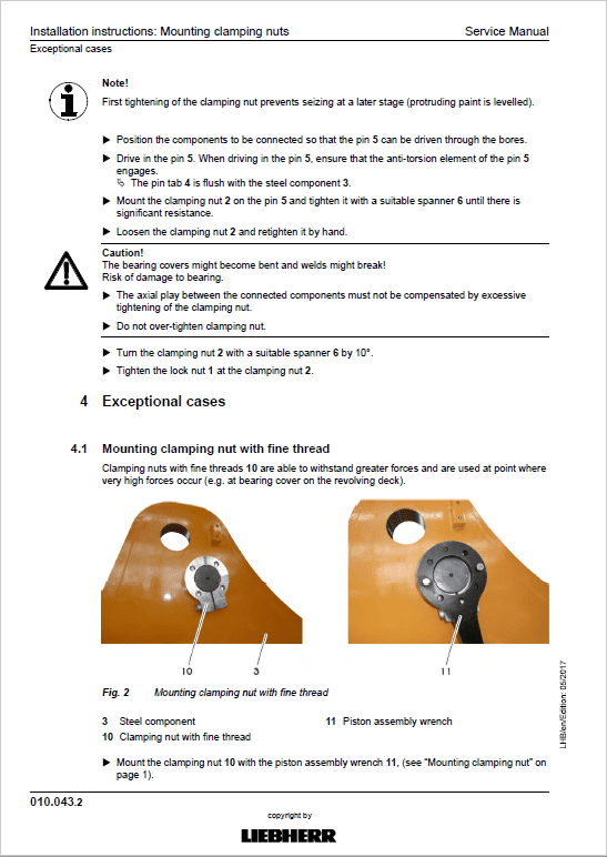 Liebherr LH60M, LH60M Timber, LH60C Tier 4i Excavator Service Manual