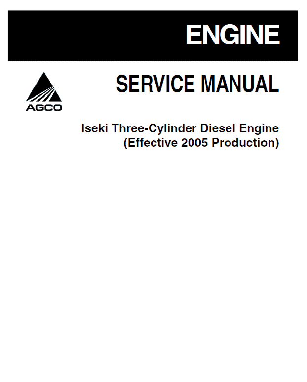 Iseki Three Cylinder Diesel Engine Manual Workshop Guide