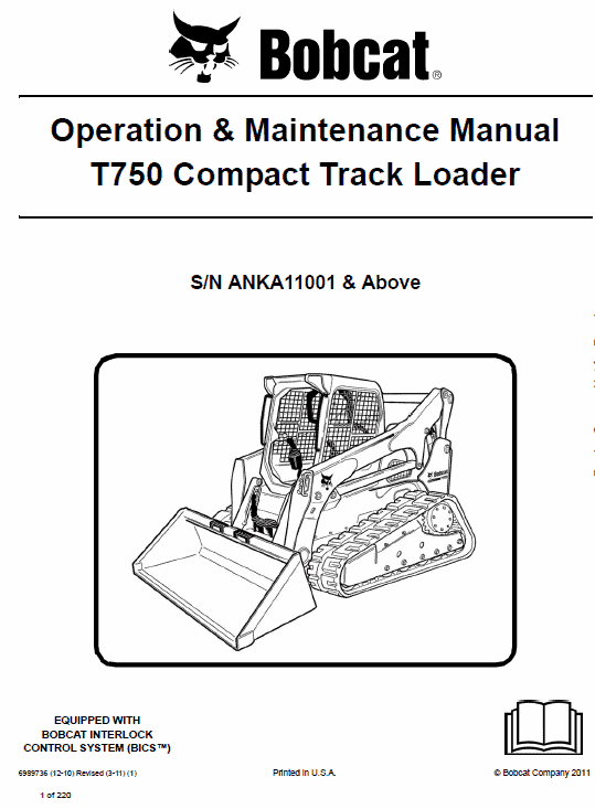 Bobcat T750 Loader Service Manual Workshop Guide