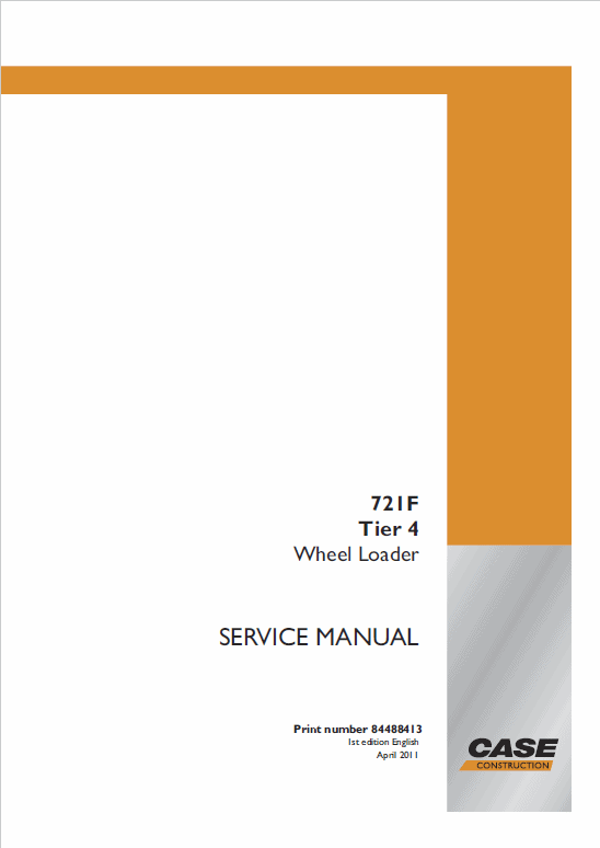 Case 721F Wheel Loader Service Manual Workshop Guide