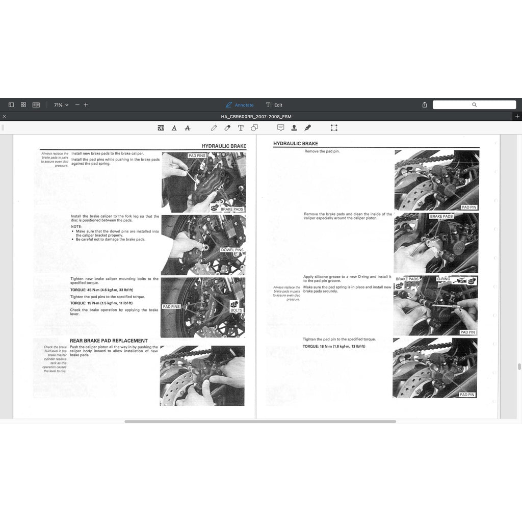 HONDA CBR600RR 2007-2008 Full Manual Set – Repair & Maintenance Manual and Spare Parts Catalog and User Handbook - CBR 600 RR