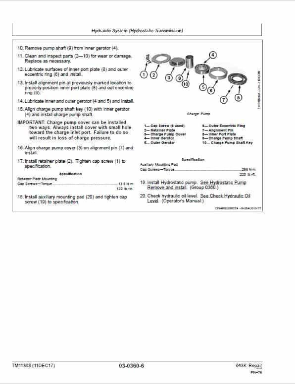 John Deere 643K Wheeled Feller Buncher Repair Technical Manual Workshop Guide