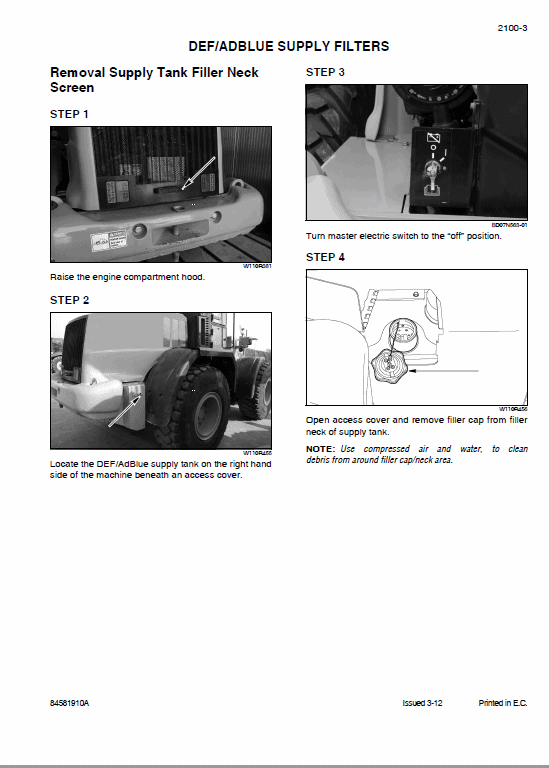 New Holland W110C Tier 4 Wheel Loader Service Manual Workshop Guide