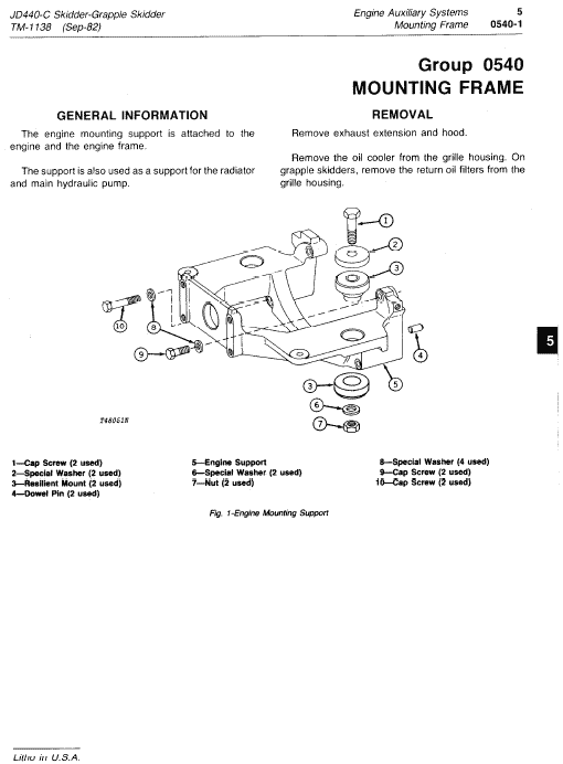 John Deere 440C Skidder Repair Technical Manual (TM1138) Workshop Guide