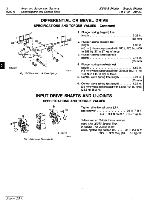 John Deere 540B Skidder Repair Technical Manual (TM1139) Workshop Guide