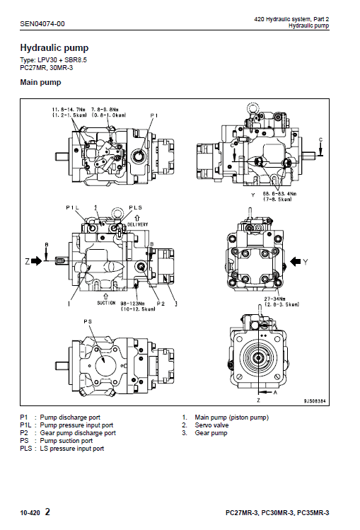 Komatsu PC27MR-3, PC30MR-3, PC35MR-3 Excavator Service Manual Workshop Guide
