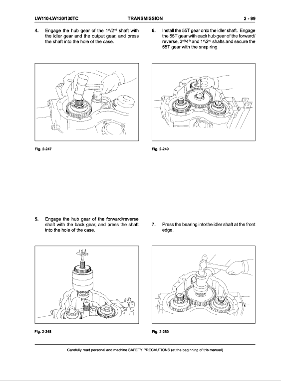 New Holland LW110, LW130, LW130TC Wheel Loaders Service Manual Workshop Guide