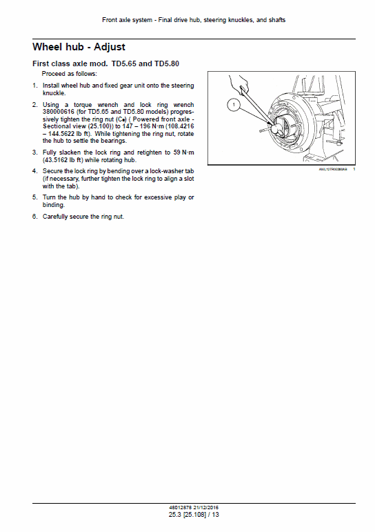 New Holland TD5.65, TD5.75, TD5.80, TD5.90, TD5.100, TD5.110 Tractor Manual Workshop Guide