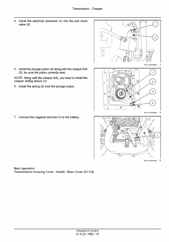 New Holland TS6.110 HC, TS6.120 HC Tractor Service Manual Workshop Guide