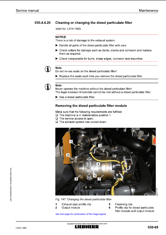 Liebherr L514 Type 1583 Wheel Loader Service Manual