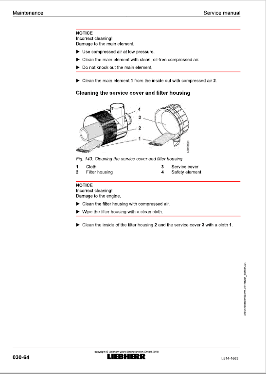 Liebherr L514 Type 1663 Wheel Loader Service Manual