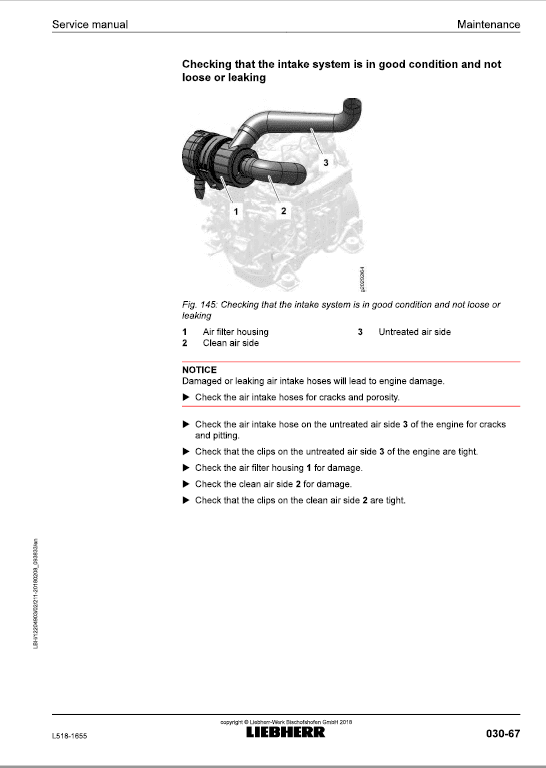 Liebherr L518 Type 1655 Wheel Loader Service Manual