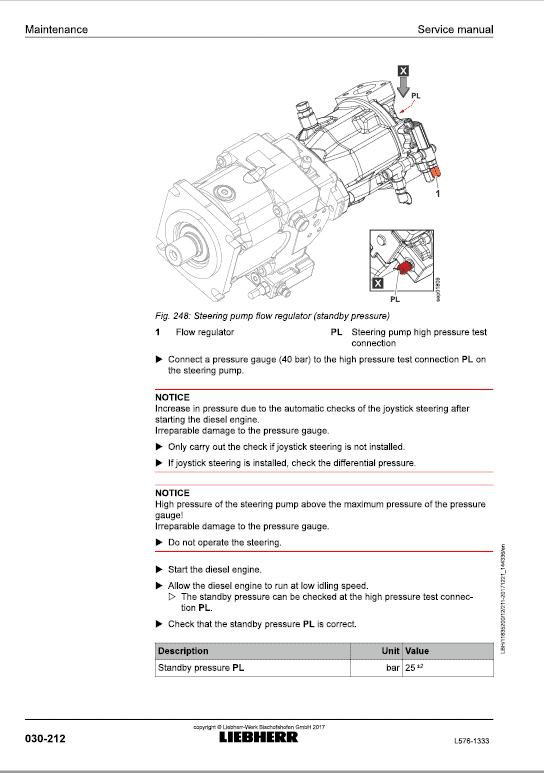 Liebherr L576 Type 1333 Wheel Loader Service Manual