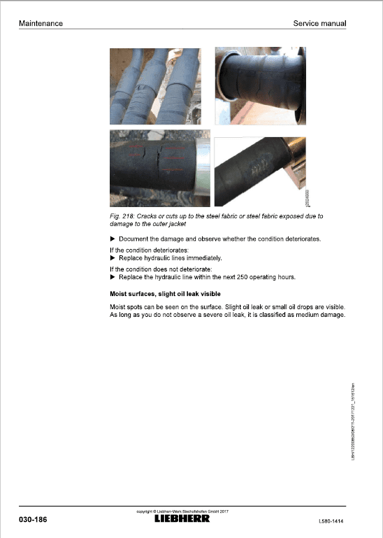 Liebherr L580 Type 1414 Wheel Loader Service Manual