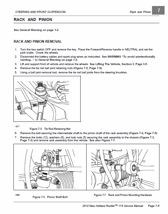 New Holland 115 Rustler Service Manual Workshop Guide
