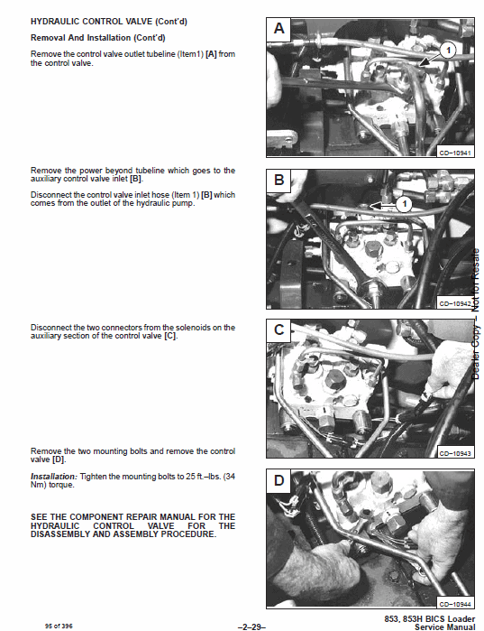 Bobcat 853 and 853H Skid-Steer Loader Service Manual Workshop Guide