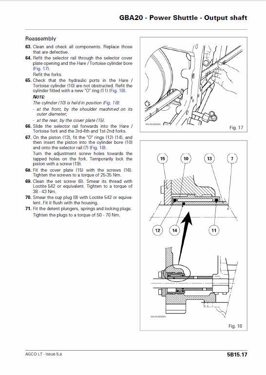 AGCO LT75, LT85, LT90, LT95 Tractor Workshop Repair Manual Workshop Guide