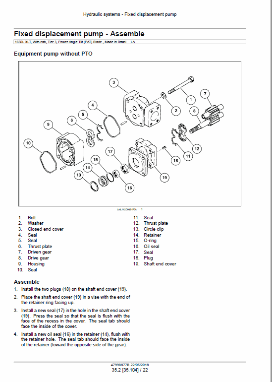 Case 1650L Crawler Dozer Service Manual Workshop Guide